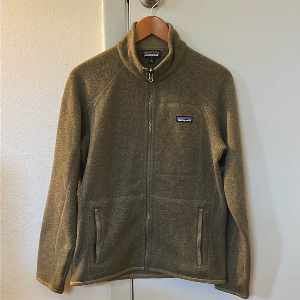 Patagonia Green Fleece Zip Up Sweater